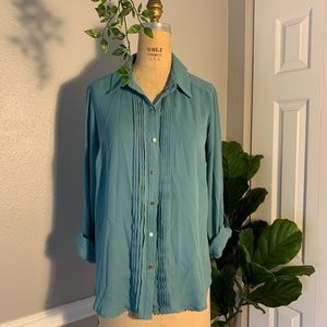 Forever 21 Flowy Long Sleeve Button-Up Top